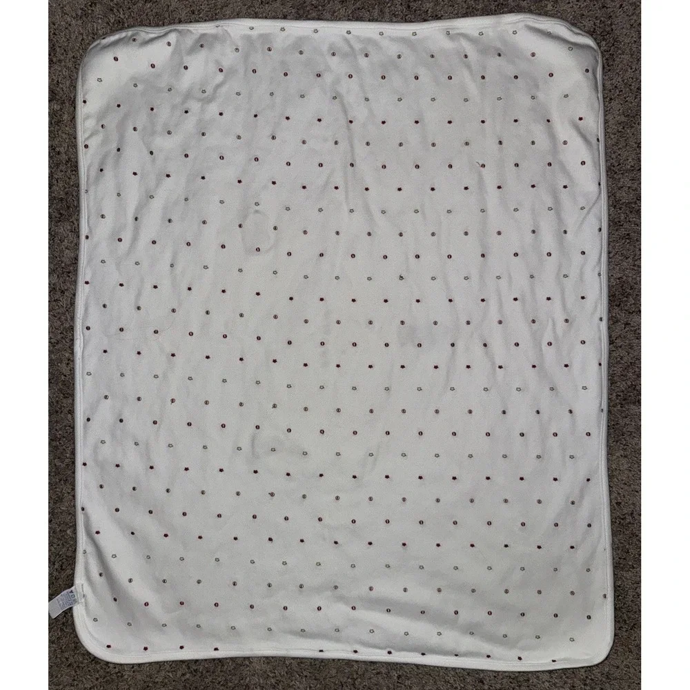 Vintage Gymboree Baby Blanket White Cotton Red Yellow Star Ball Circus Elephant‎